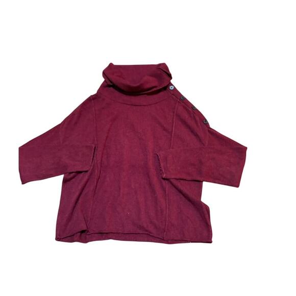 Splendid Burgundy Cowl Neck Wool Blend Sweater – Size S - Picture 2 of 6